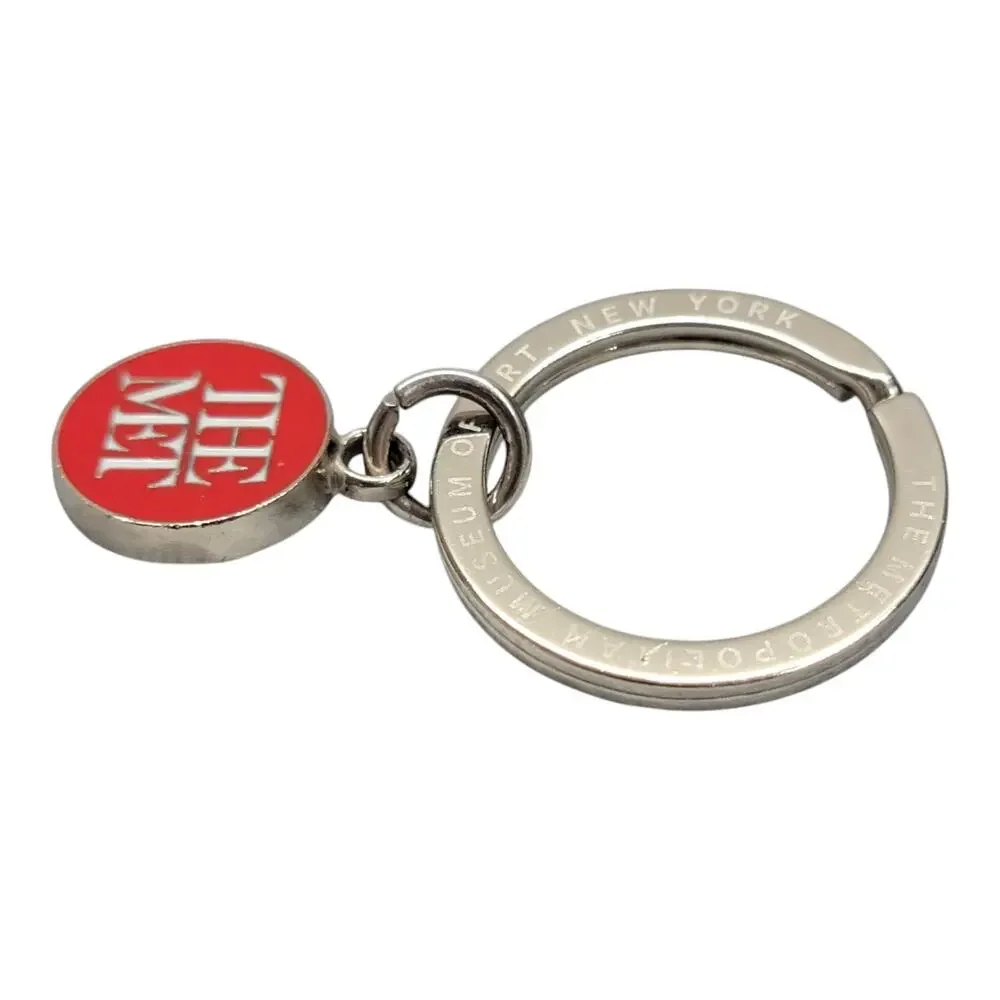 The Met Metropolitan Museum Art New York Red Enamel Logo Keychain Key Ring